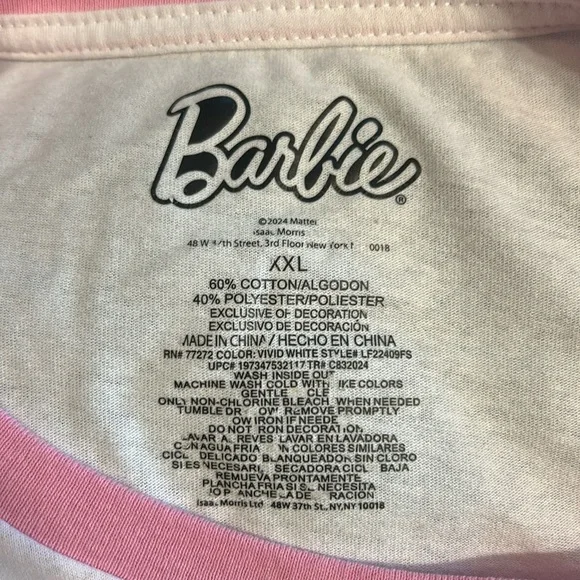 Malibu Barbie Embroidered Boxy Crop Plus T-Shirt - Picture 4 of 4